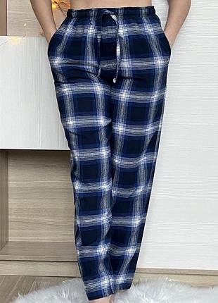Штани чоловічі в клітинку піжамні  тепла і комфортна m&s  xs-m