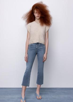 Укороченные эластичные джинсы zara