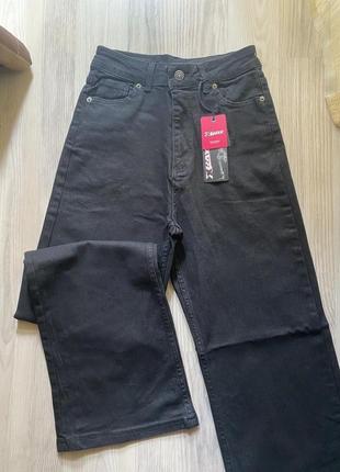 Стильні джинси палаццо, кльош від стегна чорні заменшенні 27,28р як zara5 фото