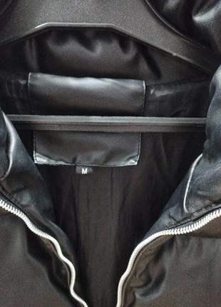 Кожаный( кожа) зам. пуховик укороченный куртка2 фото