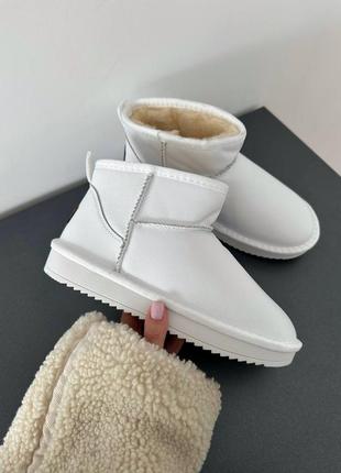 Женские ugg ultra mini white leather 🩵