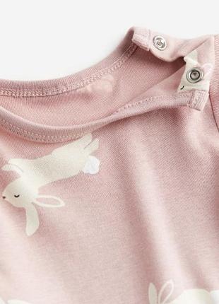Нежное боди н & M боди для девочки с зайчиком3 фото