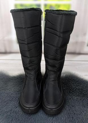 Чоботи дутики жіночі зимові на хутрі високі на танкетці paolla 4338
