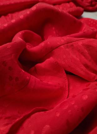 Плаття коралове червоне міді об'ємні рукави s m віскоза волани вінтажне4 фото