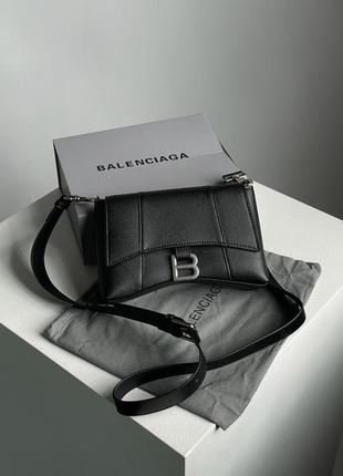 Сумка шкіряна у стилі balenciaga black hourglass sling bag