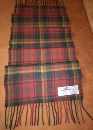 Шерстяной шарф в клетку (шотландия) 100% шерсть3 фото