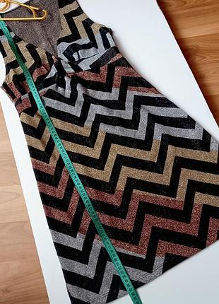 Золото, срібло та бронза - трикотажна сукня, крупний зигзаг