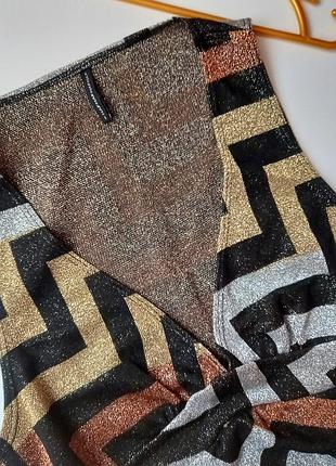 Золото, срібло та бронза - трикотажна сукня, крупний зигзаг