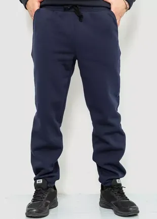 Спорт мужские брюки на флисе, цвет темно-синий, 241r001