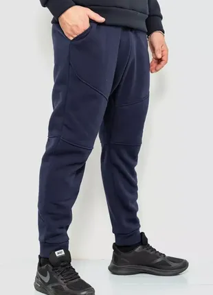 Спорт чоловічі штани на флісі, колір темно-синій, 241r0023 фото