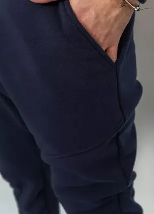 Спорт чоловічі штани на флісі, колір темно-синій, 241r0025 фото