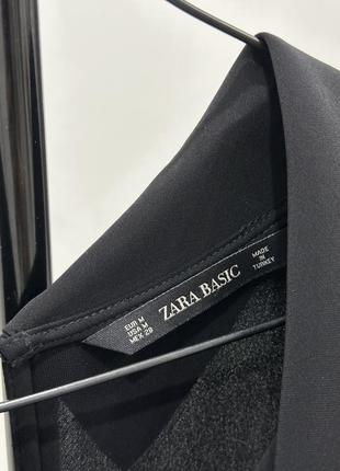 Блуза zara чорна блузка zara блузка з хомутом zara5 фото