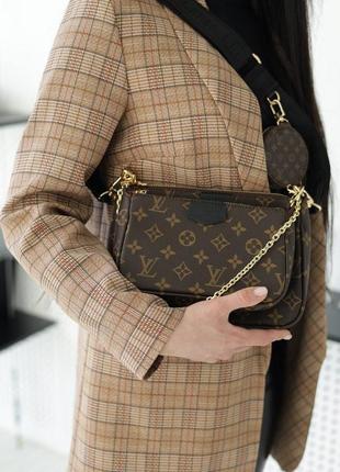 Lv multi pochette brown / black