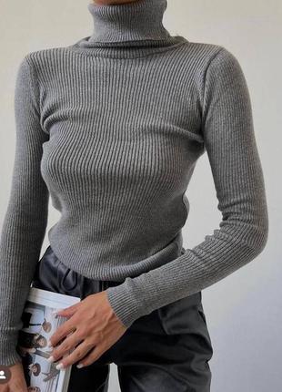 Базовый гольф в рубчик, водолазка8 фото