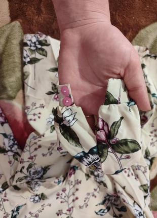 Блузка с цветочным принтом3 фото
