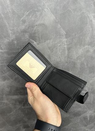 Чоловічий шкіряний гаманець на кнопці armani5 фото