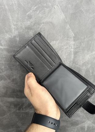 Чоловічий шкіряний гаманець на кнопці armani3 фото