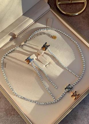 Комплект в стиле celine,серье, колье