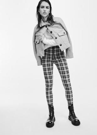 Zara 💖 💫 💖 стрейчевые брюки лосины в клетку, состояние новой вещи