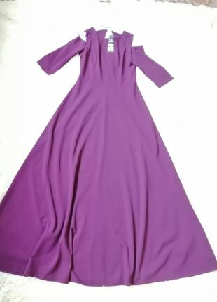 Красива довга сукня в підлогу з відкритими плечима колір темний бордо розмір на бирці вказаний 44-466 фото
