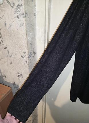 Трикотажна-стрейч,чорна блузка з мерехтінням,великого розміру,esmara6 фото