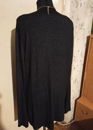 Трикотажна-стрейч,чорна блузка з мерехтінням,великого розміру,esmara5 фото