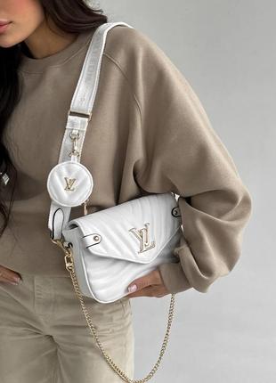 Жіноча сумка lv mini white gold люкс якість3 фото