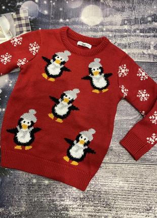 Новорічний різдвяний светр пінгвінчики