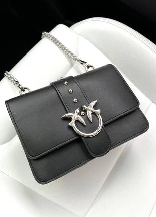 Женская сумка pinko classic love bag black / silver люкс качество2 фото