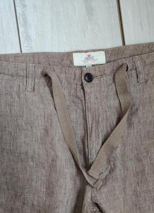 Мужские легкие льняные серые брюки пояс 43 см 34 r2 фото
