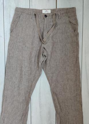 Мужские легкие льняные серые брюки пояс 43 см 34 r4 фото