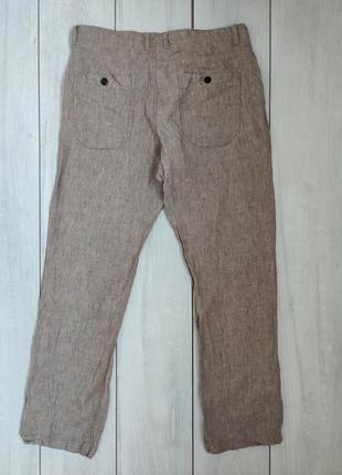 Мужские легкие льняные серые брюки пояс 43 см 34 r9 фото