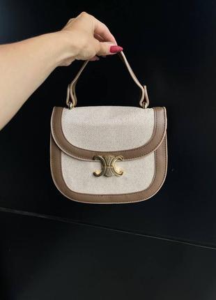 Женская сумка celine teen besace triomphe beige люкс качество1 фото