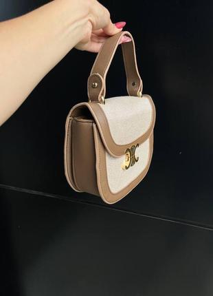 Женская сумка celine teen besace triomphe beige люкс качество2 фото