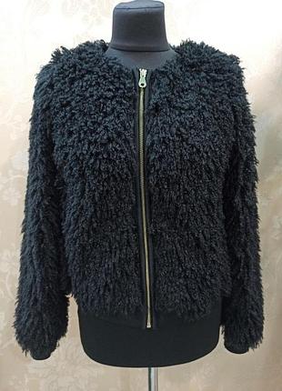 Бомбер шубка "овечка" на подкладе, с молнией. three sixty five