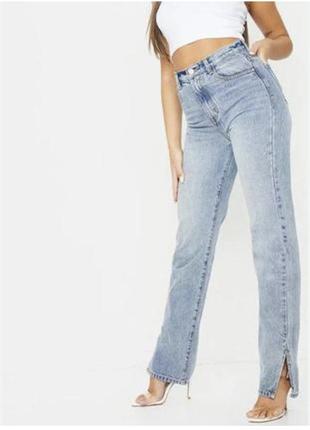 Красивые джинсы коттон с разрезами сбоку хс 6-81 фото