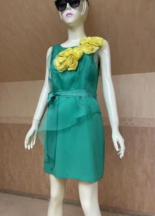 Шикарное шелковое коктейльное платье lanvin с изумительным декором!!!3 фото