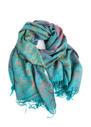 Тайський двосторонній палантин (бірюзовий)