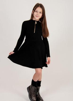 Стильное теплое платье для девочек 134-1645 фото