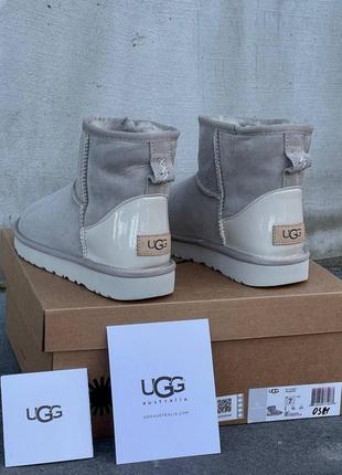 Угги угги угги gg light grey metallic suede