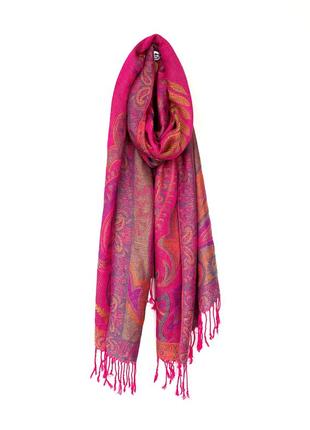 Тайский двухсторонний палантин (малиновый)