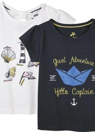 Набор новых футболок в морском стиле для девочки1 фото