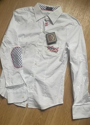 Женская белая рубашка оригинал 100% paul shark vintage yachting размер m/l3 фото