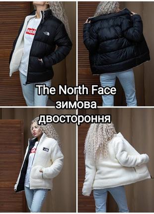 The north face двухсторонняя куртка original зимняя овчина тепла брендовая