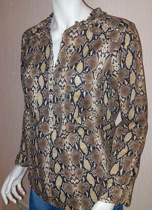 Шикарная блузка в змеиный принт zara woman made in portugal, молниеносная отправка3 фото