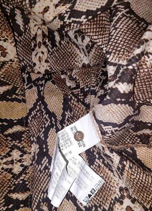 Шикарная блузка в змеиный принт zara woman made in portugal, молниеносная отправка9 фото