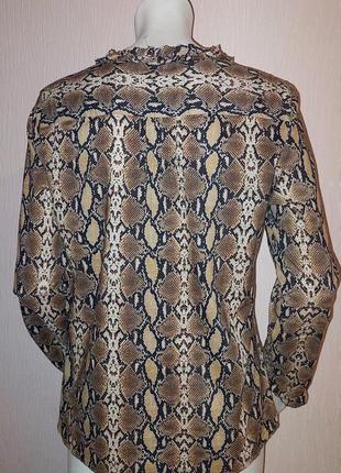 Шикарная блузка в змеиный принт zara woman made in portugal, молниеносная отправка7 фото