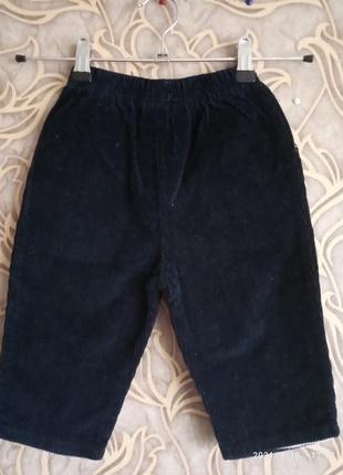 Теплые вельветовые брюки baby line  для мальчика 9 мес2 фото