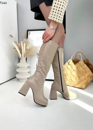 Жіночі чоботи з натуральної шкіри демі/зима