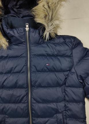 Женский синий пуховик микропуховик tommy hilfiger оригинал7 фото